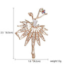 RINHOO Gymnastics Girl Flower Dancer Crystal Brooches for Women Cute Pin Bijouterie High Quality Corsage Fashion Wedding Jewelry
