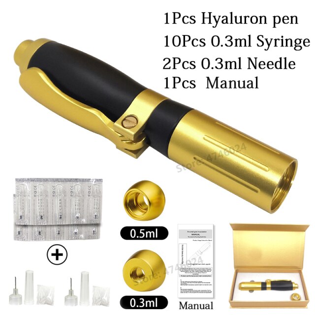 2 in 1 lips injection 0.3ml&0.5ml hyaluron pen mesoterapia jnjector gun for wrinkle removal anti aging lip filler hyaluron acid