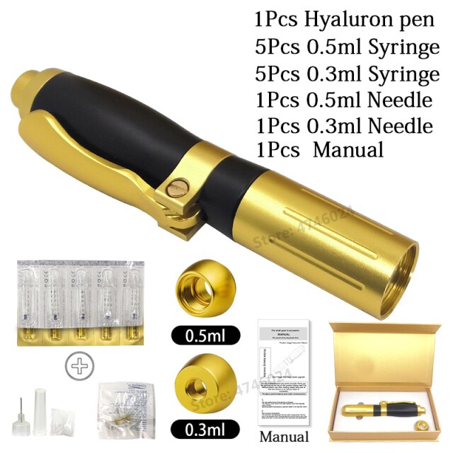 2 in 1 lips injection 0.3ml&0.5ml hyaluron pen mesoterapia jnjector gun for wrinkle removal anti aging lip filler hyaluron acid