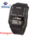 Simple Old Men and Women Talking Watch Speak Spanish Portugues Electronic Digital Sports WristWatches For The Blind People Elder