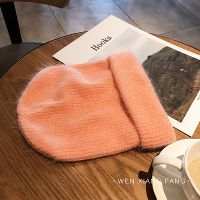 VISROVER  9 colorways new Autumn winter solid color real cashmere beanies for woman cashmere unisex Warm knitted hat wholesales