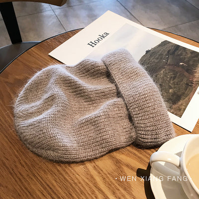 VISROVER  9 colorways new Autumn winter solid color real cashmere beanies for woman cashmere unisex Warm knitted hat wholesales