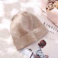 VISROVER  9 colorways new Autumn winter solid color real cashmere beanies for woman cashmere unisex Warm knitted hat wholesales