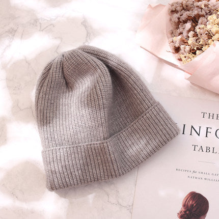 VISROVER  9 colorways new Autumn winter solid color real cashmere beanies for woman cashmere unisex Warm knitted hat wholesales