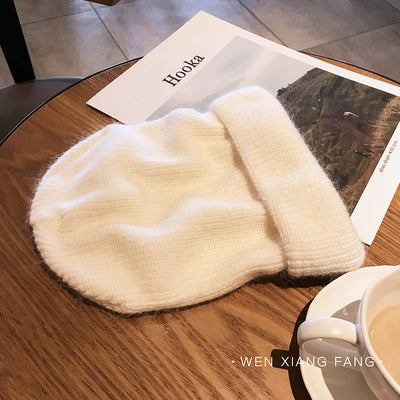 VISROVER  9 colorways new Autumn winter solid color real cashmere beanies for woman cashmere unisex Warm knitted hat wholesales