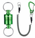Piscifun Magnetic Net Release Fly Fishing Aluminum Strong Train Net Holder 7.7LB Lanyard Cable Pull 3.5KG Green/Silver/Black