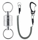 Piscifun Magnetic Net Release Fly Fishing Aluminum Strong Train Net Holder 7.7LB Lanyard Cable Pull 3.5KG Green/Silver/Black