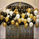 Gold Black Silver Latex Helium Balloons