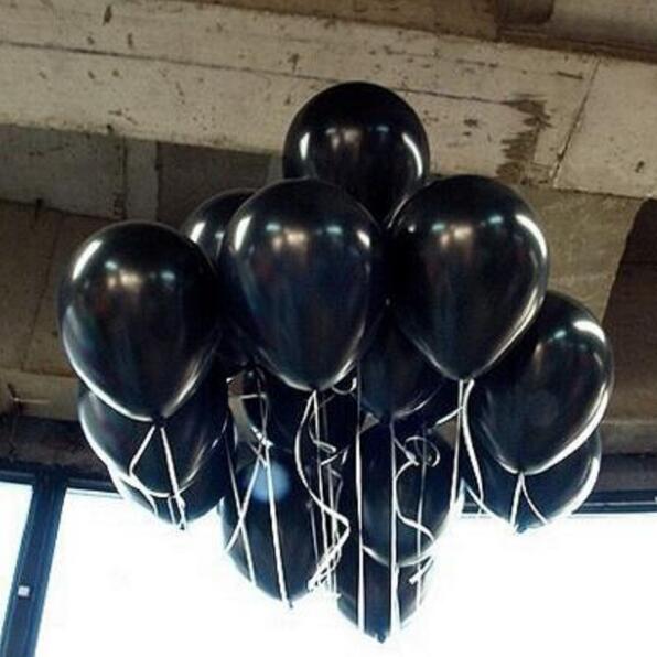 Gold Black Silver Latex Helium Balloons