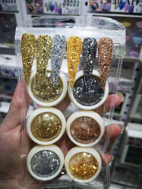 3D Glitter Nail Flakes  Sparkly Powder Dust