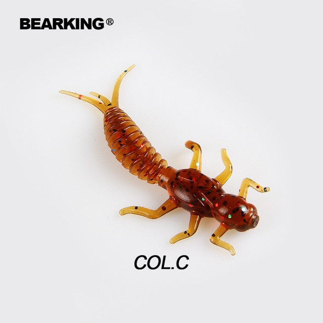 BEARKING new Larva Soft Lures 50mm 60mm Fishing Artificial Lures Silicone Bass Pike Minnow Swimbait Jigging Plastic Baits Worm