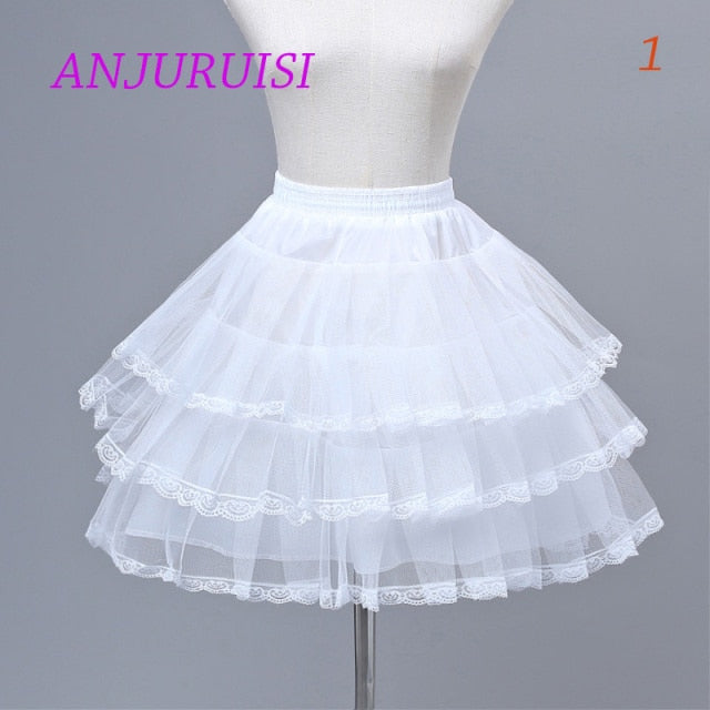 ANJURUISI Flower Girls Underskirt Cosplay Party Short Dress Petticoat Lolita Petticoat Ballet Tutu Skirt Rockabilly Crinoline