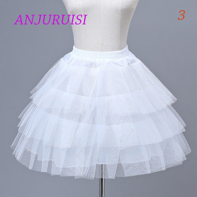ANJURUISI Flower Girls Underskirt Cosplay Party Short Dress Petticoat Lolita Petticoat Ballet Tutu Skirt Rockabilly Crinoline