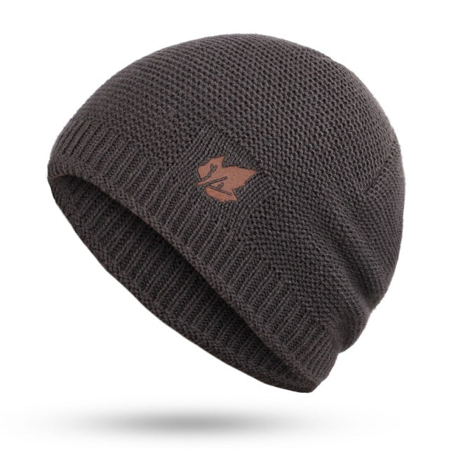 New winter knit hats men's and women's outdoor warm thickening plus velvet loose winter caps Skullies brand winter ski male bone