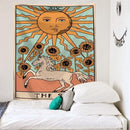 Mandala Tarot Card Pattern Blanket Tapestry Wall Hanging Tapestries Bedroom Bedspread Throw Cover Sun Moon Wall Decor 95x73CM