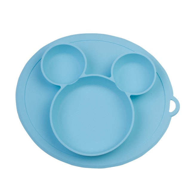 Kids Bowl Plates baby feeding silicone plate children's integrated baby silica gel dishes
