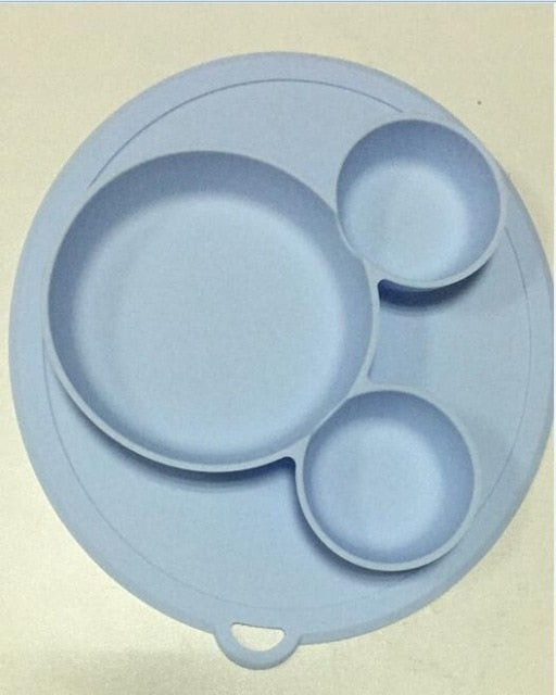 Kids Bowl Plates baby feeding silicone plate children's integrated baby silica gel dishes