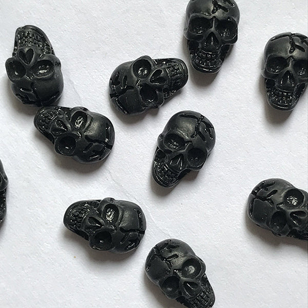 20 Pcs Nail Art 3D Skull Bone Design Resin Beads Nail Tips DIY Gel Nail Art Tips Decoration