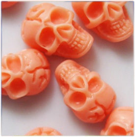 20 Pcs Nail Art 3D Skull Bone Design Resin Beads Nail Tips DIY Gel Nail Art Tips Decoration