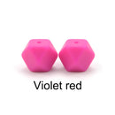 LOFCA10pcs 14mm Mini Hexagon silicone beads Baby Teether BPA Free DIY Necklace Pacifier Chain Baby Teething Care Infant