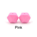 LOFCA10pcs 14mm Mini Hexagon silicone beads Baby Teether BPA Free DIY Necklace Pacifier Chain Baby Teething Care Infant