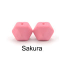 LOFCA10pcs 14mm Mini Hexagon silicone beads Baby Teether BPA Free DIY Necklace Pacifier Chain Baby Teething Care Infant