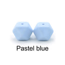 LOFCA10pcs 14mm Mini Hexagon silicone beads Baby Teether BPA Free DIY Necklace Pacifier Chain Baby Teething Care Infant