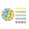 LOFCA10pcs 14mm Mini Hexagon silicone beads Baby Teether BPA Free DIY Necklace Pacifier Chain Baby Teething Care Infant
