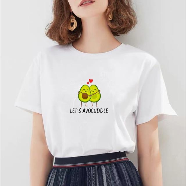2019 Winter Harajuku Couple Sweatshirt Cute Cartoon Avocado Print Women Hoodies Korean Fashion Streetwear Female Pullovers Coats