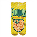 Cotton Socks Art 3D Printing Potato Chips Chocolate Fruit Candy Print Socks Men And Women Harajuku Unisex Funny Socks