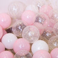 Clear / Pink Confetti Balloon set