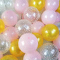 Clear / Pink Confetti Balloon set