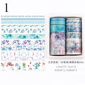 10Pcs/Set Cute Plant Leaves Washi Tape Kawaii Flower Masking Tape Whale Decorative Tape For Sticker Scrapbooking DIY Photo Album