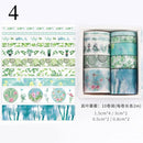 10Pcs/Set Cute Plant Leaves Washi Tape Kawaii Flower Masking Tape Whale Decorative Tape For Sticker Scrapbooking DIY Photo Album
