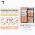 10Pcs/Set Cute Plant Leaves Washi Tape Kawaii Flower Masking Tape Whale Decorative Tape For Sticker Scrapbooking DIY Photo Album