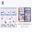10Pcs/Set Cute Plant Leaves Washi Tape Kawaii Flower Masking Tape Whale Decorative Tape For Sticker Scrapbooking DIY Photo Album