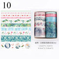 10Pcs/Set Cute Plant Leaves Washi Tape Kawaii Flower Masking Tape Whale Decorative Tape For Sticker Scrapbooking DIY Photo Album