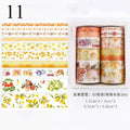 10Pcs/Set Cute Plant Leaves Washi Tape Kawaii Flower Masking Tape Whale Decorative Tape For Sticker Scrapbooking DIY Photo Album