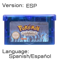 32 Bit Video Game Cartridge Console Card for Nintendo GBA Pokeon Emerald FireRed LeafGreen Ruby Sapphire with Shiny Label