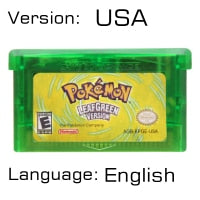 32 Bit Video Game Cartridge Console Card for Nintendo GBA Pokeon Emerald FireRed LeafGreen Ruby Sapphire with Shiny Label