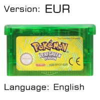 32 Bit Video Game Cartridge Console Card for Nintendo GBA Pokeon Emerald FireRed LeafGreen Ruby Sapphire with Shiny Label