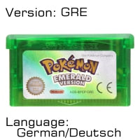 32 Bit Video Game Cartridge Console Card for Nintendo GBA Pokeon Emerald FireRed LeafGreen Ruby Sapphire with Shiny Label