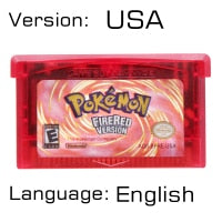 32 Bit Video Game Cartridge Console Card for Nintendo GBA Pokeon Emerald FireRed LeafGreen Ruby Sapphire with Shiny Label