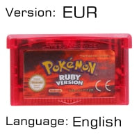 32 Bit Video Game Cartridge Console Card for Nintendo GBA Pokeon Emerald FireRed LeafGreen Ruby Sapphire with Shiny Label