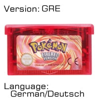 32 Bit Video Game Cartridge Console Card for Nintendo GBA Pokeon Emerald FireRed LeafGreen Ruby Sapphire with Shiny Label