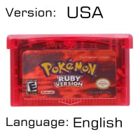 32 Bit Video Game Cartridge Console Card for Nintendo GBA Pokeon Emerald FireRed LeafGreen Ruby Sapphire with Shiny Label