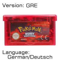 32 Bit Video Game Cartridge Console Card for Nintendo GBA Pokeon Emerald FireRed LeafGreen Ruby Sapphire with Shiny Label