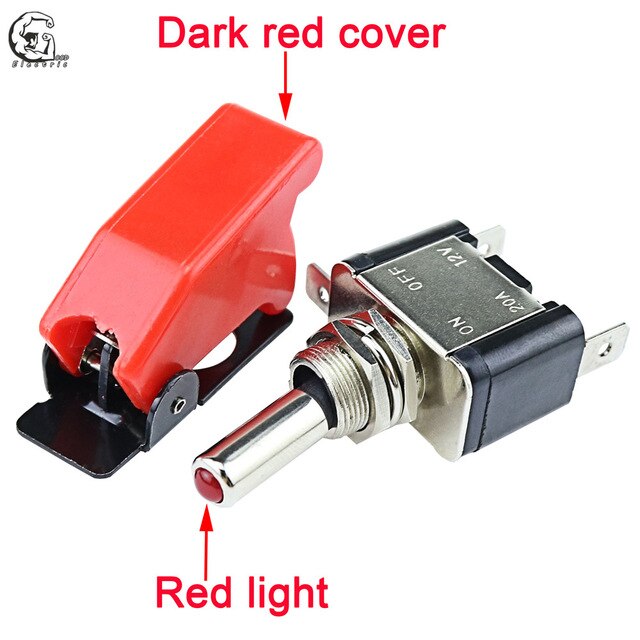 Auto Car Boat Truck Illuminated Led Toggle Switch With Safety Aircraft Flip Up Cover Guard Red Blue Green Yellow White 12V20A