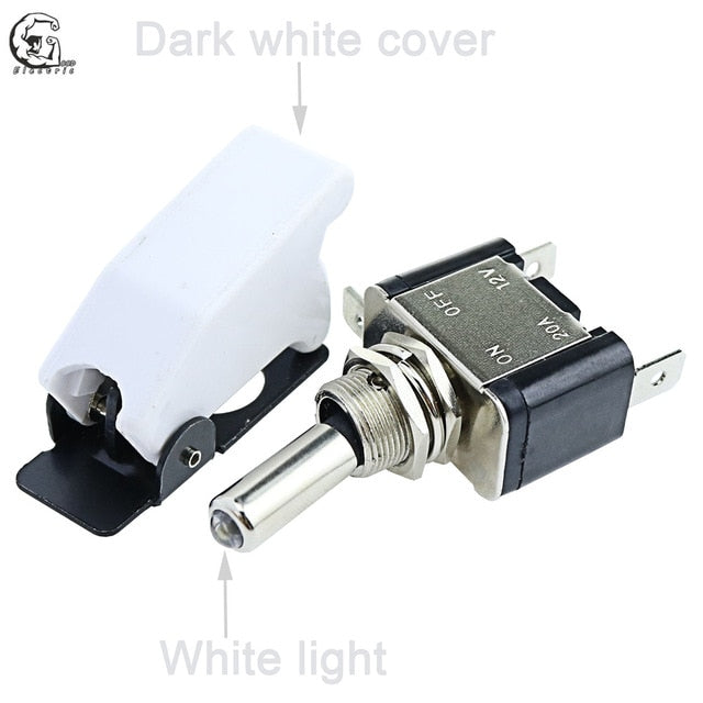 Auto Car Boat Truck Illuminated Led Toggle Switch With Safety Aircraft Flip Up Cover Guard Red Blue Green Yellow White 12V20A