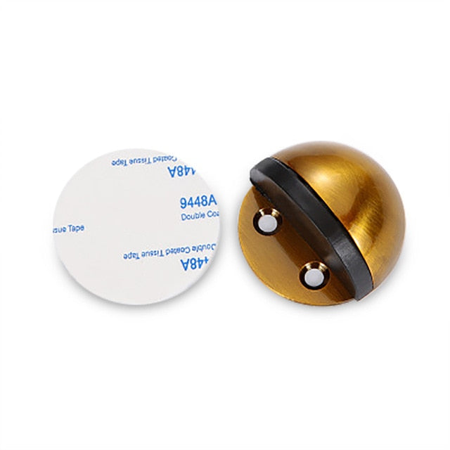 NAIERDI Non Punching Sticker Hidden Stainless Steel Rubber Door Stopper Door Holders Catch Floor Mounted Nail-free Door Stops
